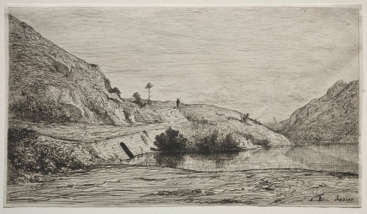 Banks of the Rhone, 1865. af Adolphe Appian