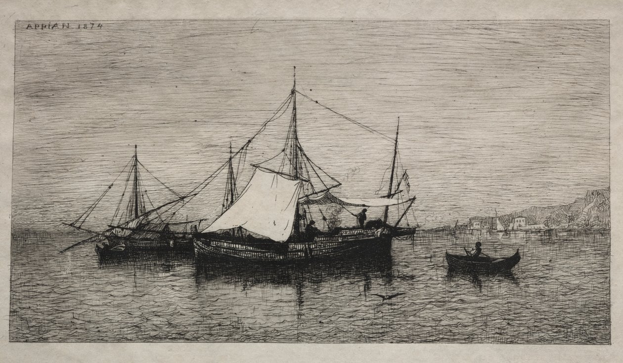Cabotagebåde (Italiens kyster) af Adolphe Appian