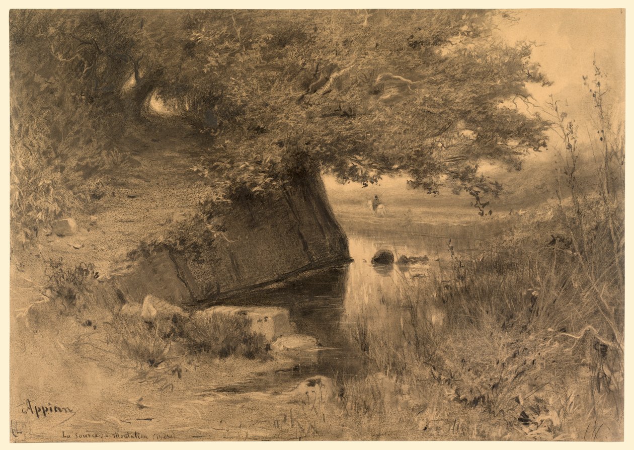 Landskab (La source a Montalieu) af Adolphe Appian