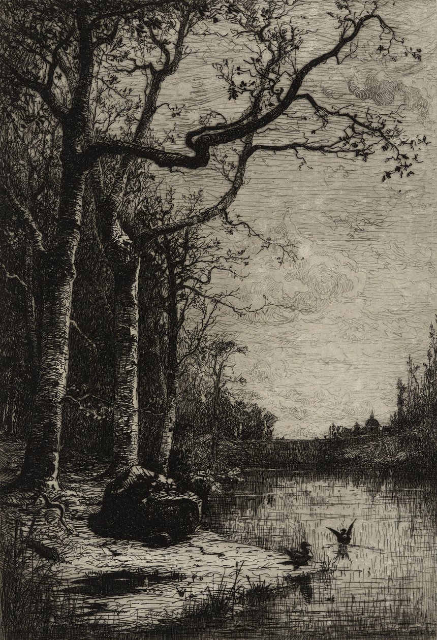 The Burbanche Marsh (stor plade), ca. 1870 (ætsning) af Adolphe Appian