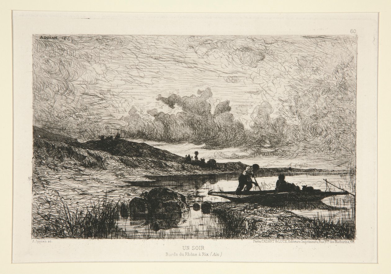 En aften, bredden af ​​Rhone ved Rix af Adolphe Appian