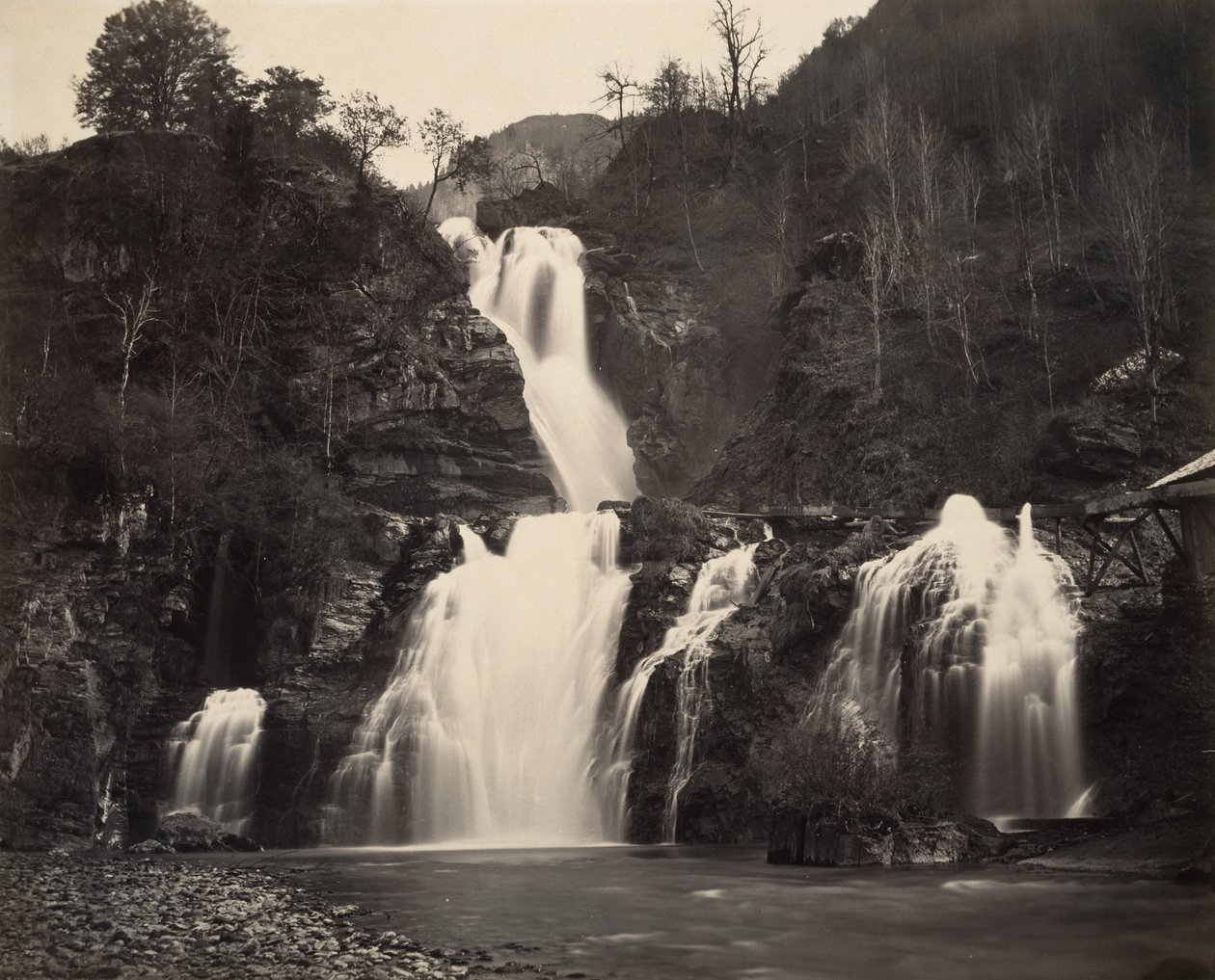 Reichenbachs fald, ca. 1860 (albumintryk) af Adolphe Braun