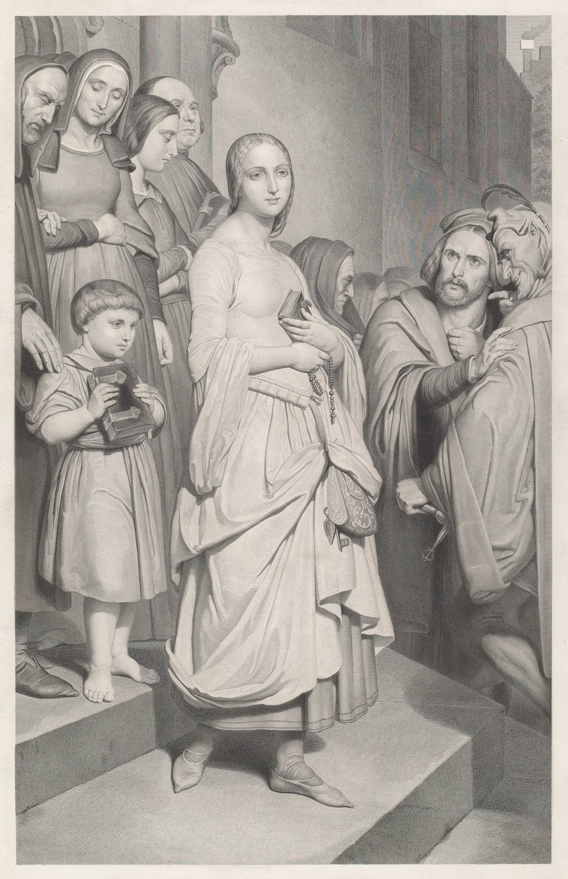 Faust ser Marguerite for første gang af Adolphe Caron after Ary Scheffer