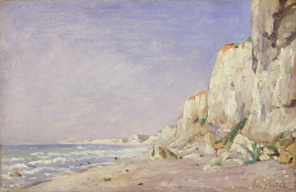 Klipper nær Dieppe, 1862 af Adolphe Felix Cals