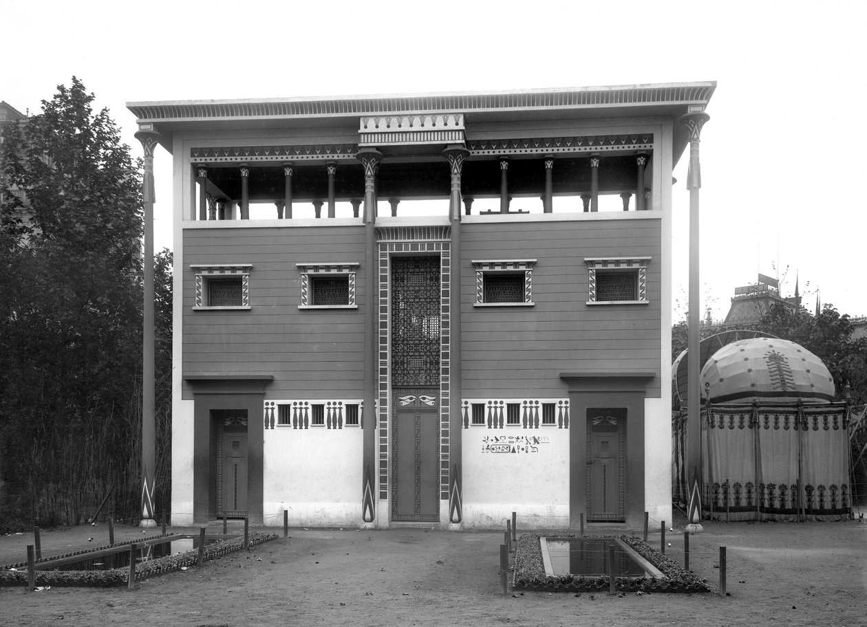 Egyptian House, Verdensudstilling, Paris, 1889 af Adolphe Giraudon