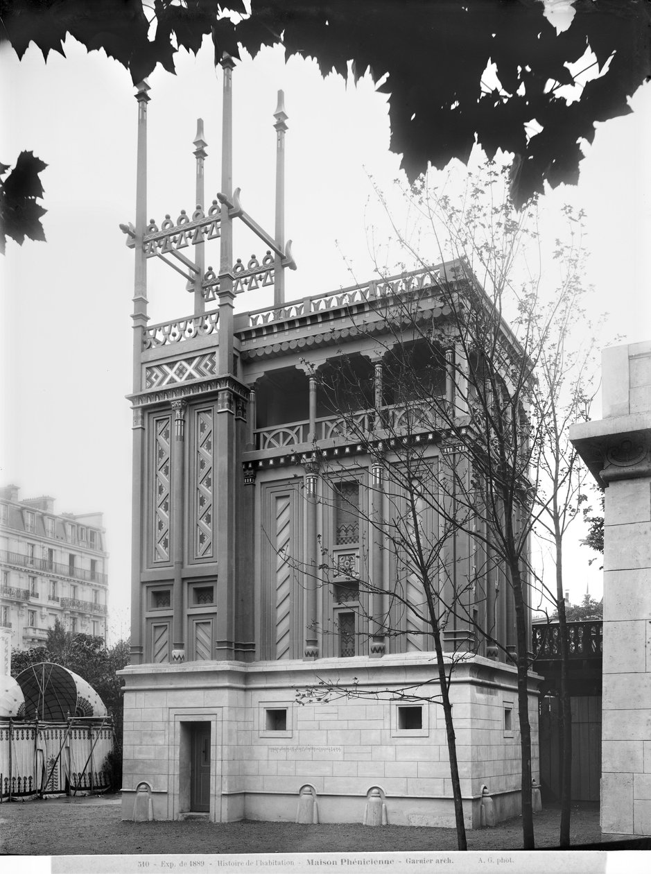 Phoenician House, Verdensudstilling, Paris, 1889 af Adolphe Giraudon