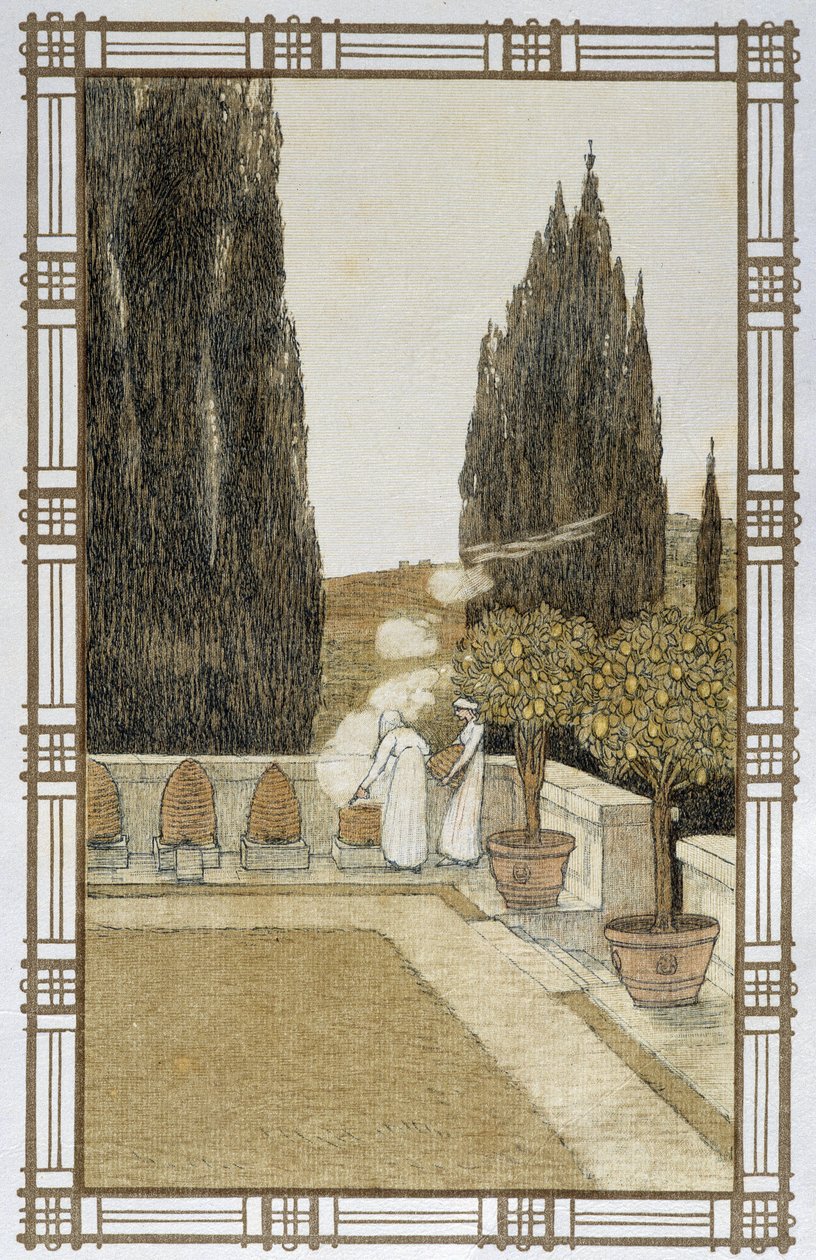 The Life of Bees: The Smoke of Hives - Tegning af A. Giraudon af Adolphe Giraudon