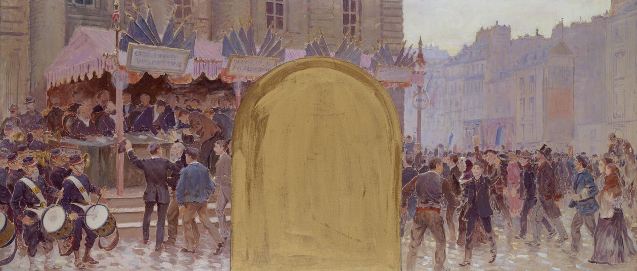 Indskrivning af de frivillige, Place du Pantheon af Adolphe Gustave Binet
