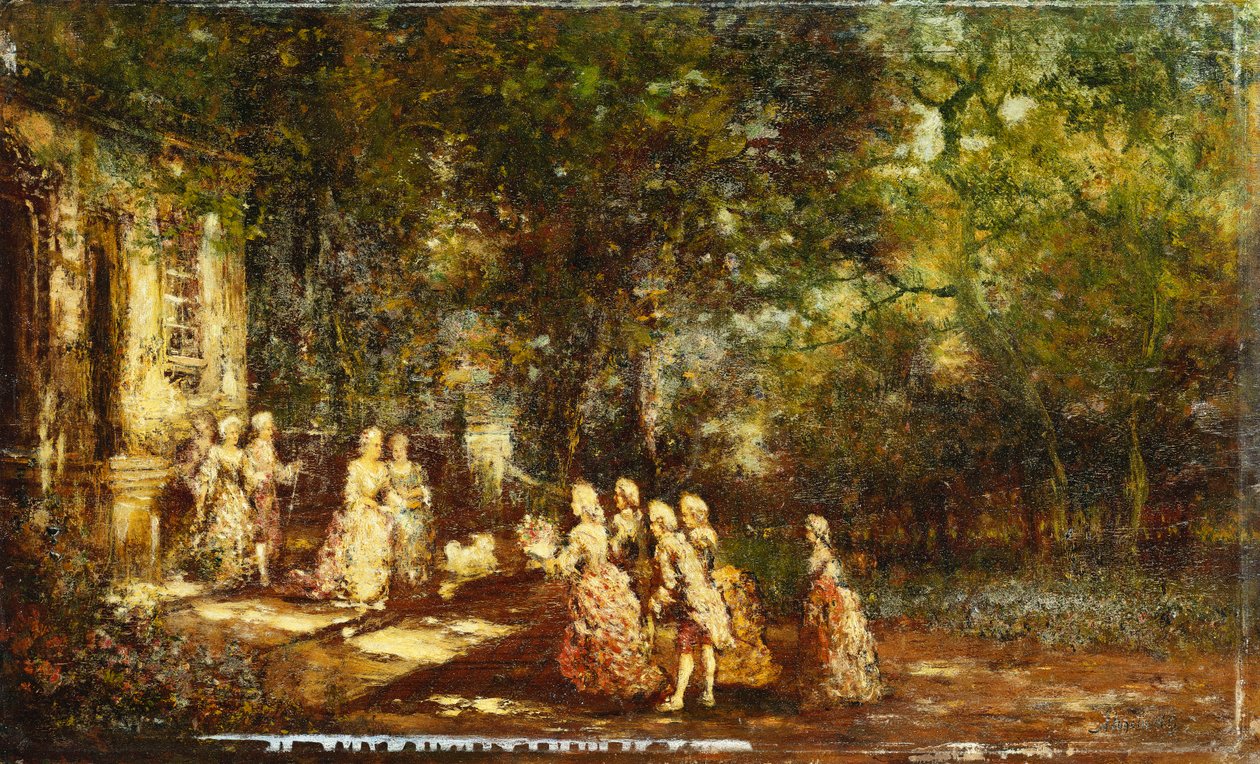 Et Besøg hos Prinsessen; Visite a la Princesse, ca. 1860 af Adolphe Joseph Thomas Monticelli