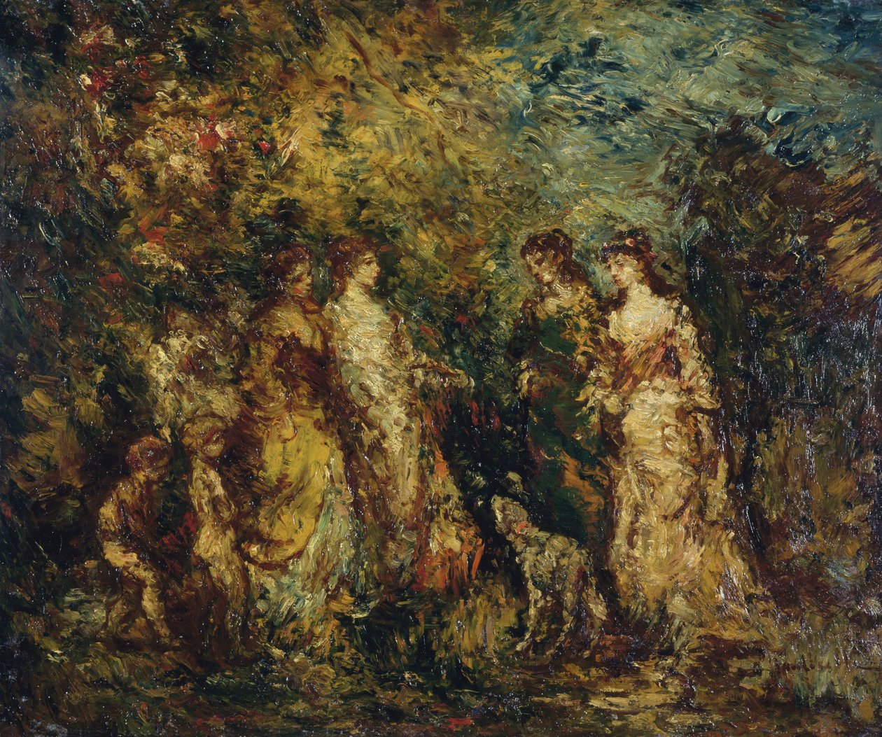 Spil om damer af Adolphe Joseph Thomas Monticelli