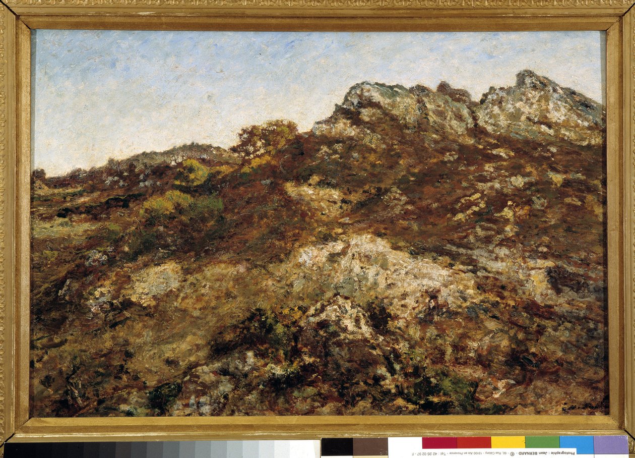 Landskab af bakker (Garlaban-massivet i Provence) af Adolphe Joseph Thomas Monticelli