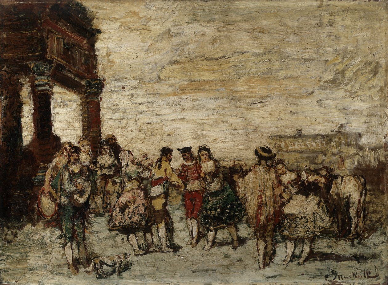 Fest i Spanien Maleri af Adolphe Monticelli (1824-1886) Dim 36,5x48 cm Musee Grobet-Labadie af Adolphe Joseph Thomas Monticelli