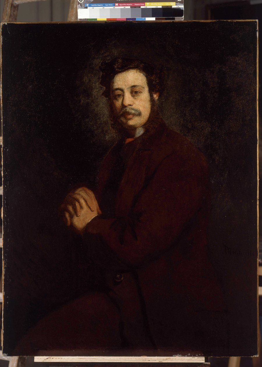 Portræt af Mr. Khan. Maleri af Adolphe Monticelli (1824-1886) af Adolphe Joseph Thomas Monticelli
