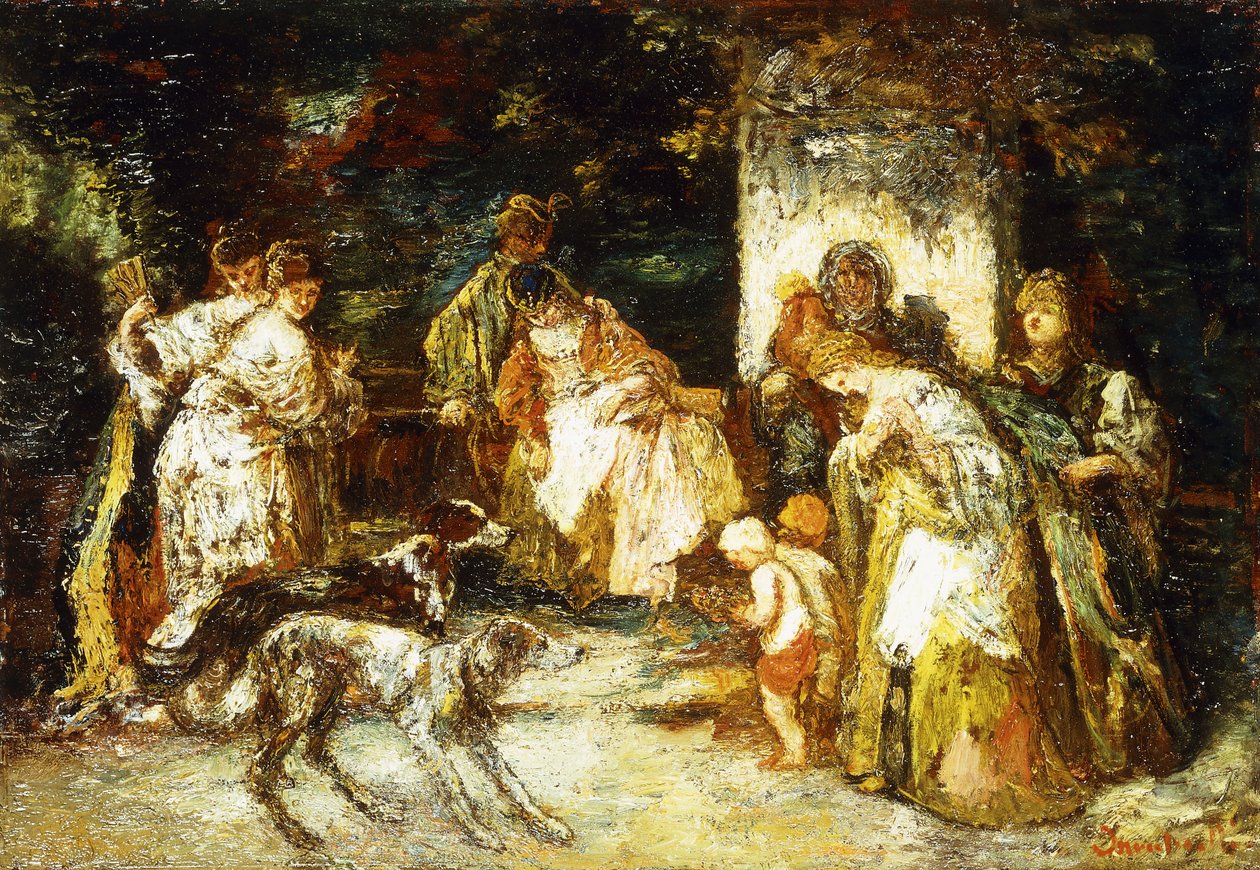Offeret, c.1875 af Adolphe Joseph Thomas Monticelli