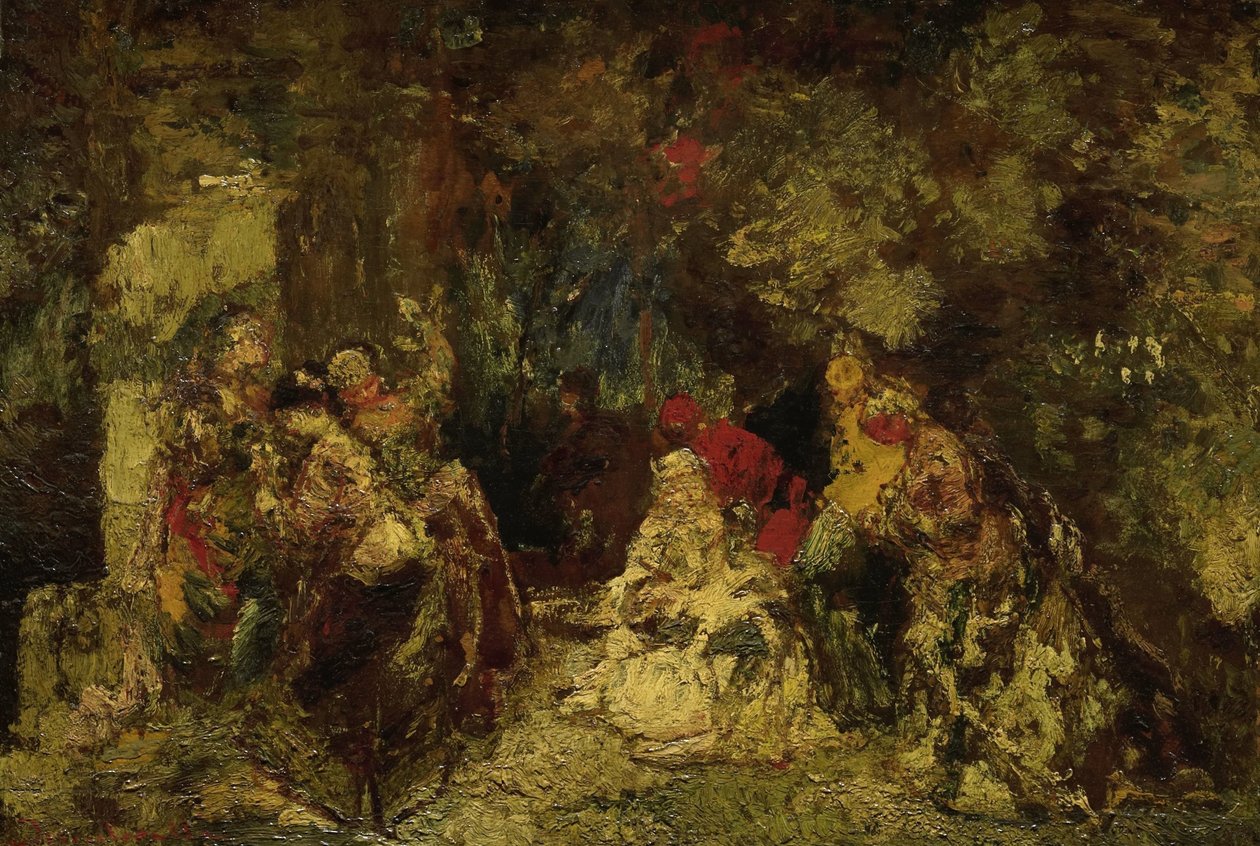 Kvinder i en skov af Adolphe Joseph Thomas Monticelli