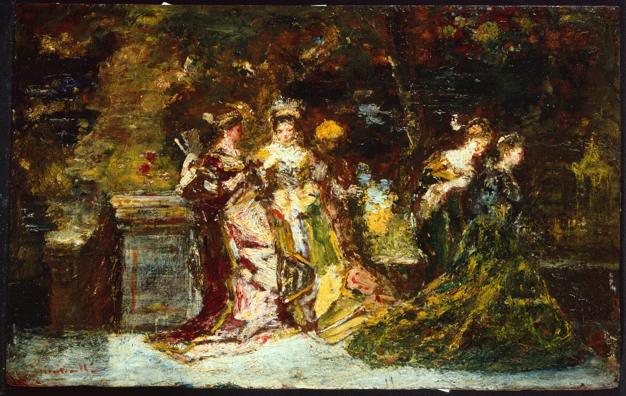 Women in a Park, ca. 1858 (olie på lærred) af Adolphe Joseph Thomas Monticelli