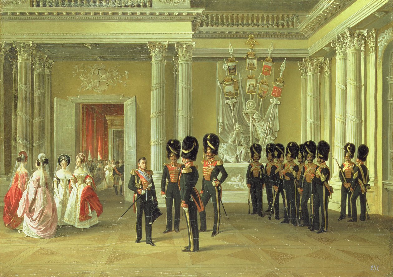 Den Heraldiske Sal i Vinterpaladset, Skt. Petersborg, 1838 af Adolphe Ladurner