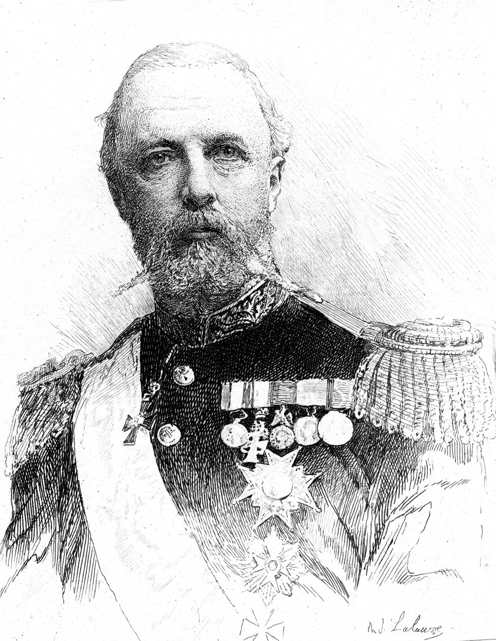 OSCAR II (1829-1907), konge af Sverige og Norge af Adolphe Lalauze