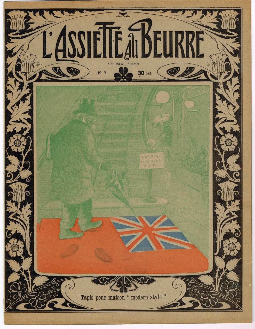 Cover af "" The Butter Plate"", Satirique en Colours af Adolphe Leon Willette