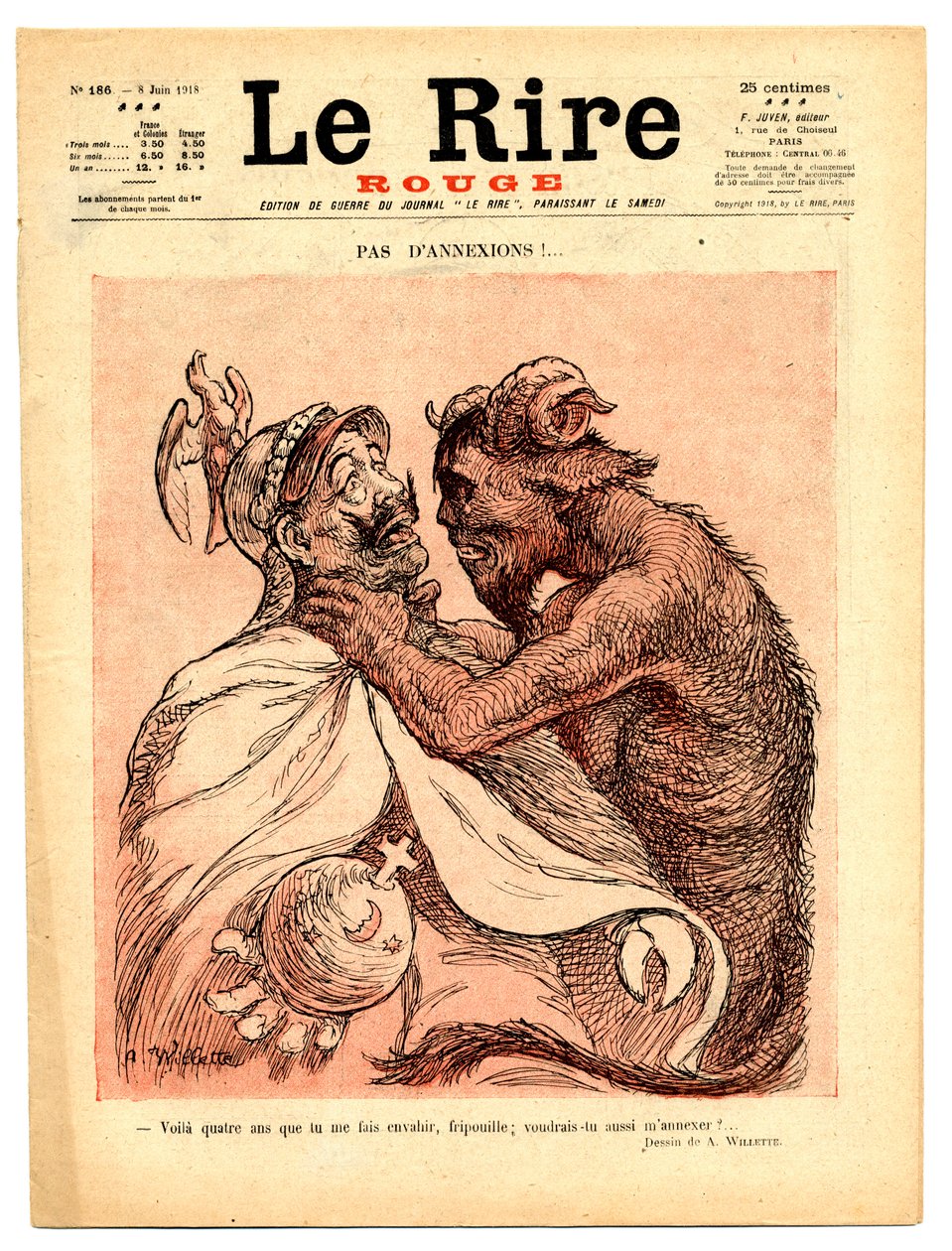 Cover af "" The Red Laughter"", Satirical en Couleurs af Adolphe Leon Willette