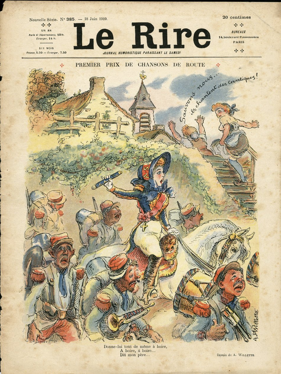 Illustration af Adolphe dit Willette (1857-1926) til forsiden af Le Lire af Adolphe Leon Willette