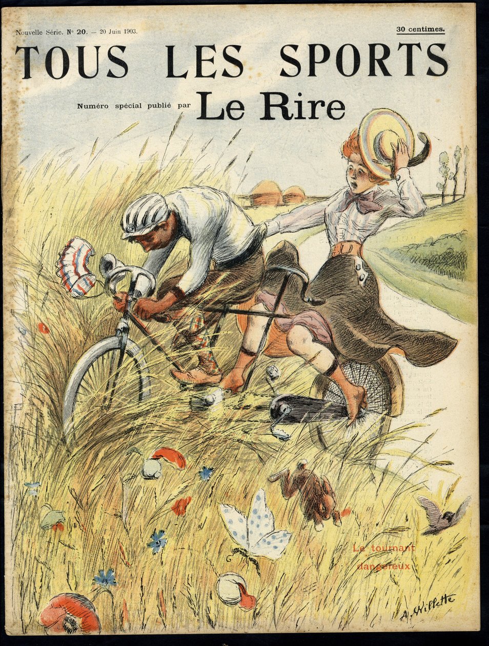 Illustration af Adolphe dit Willette (1857-1926) til forsiden af Le Lire, #20 af Adolphe Leon Willette