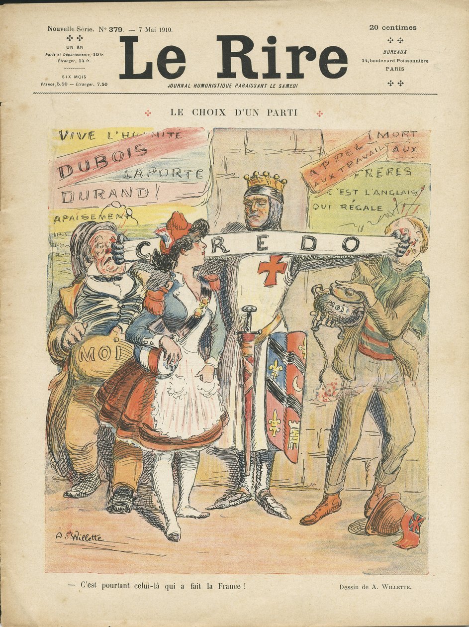 Illustration af Adolphe dit Willette (1857-1926) til forsiden af Le Rire, 07/05/10 - Partivalg - Valg - Marianne af Adolphe Leon Willette