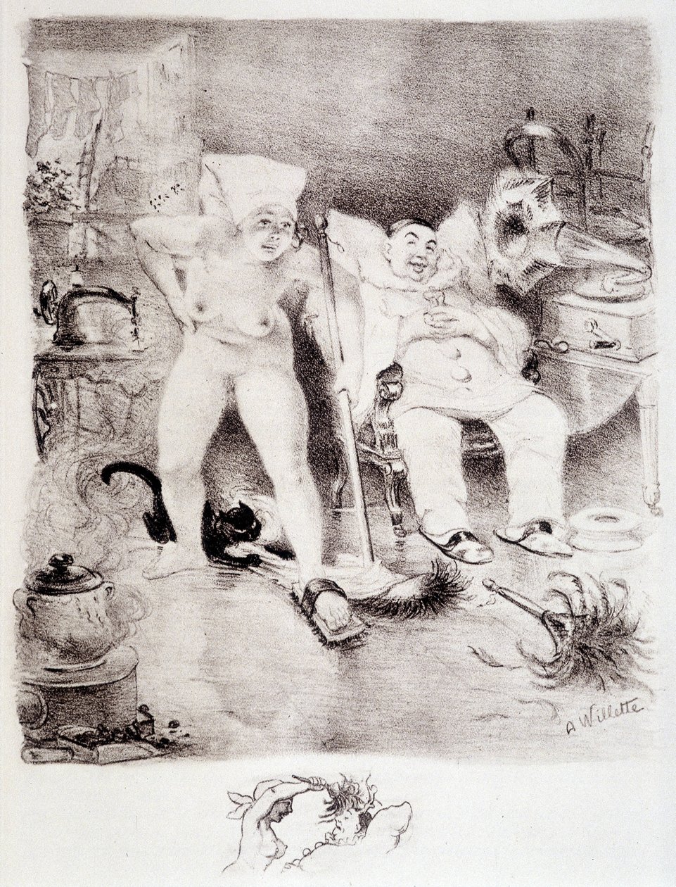Dovenskab - tegning af Willette af Adolphe Leon Willette