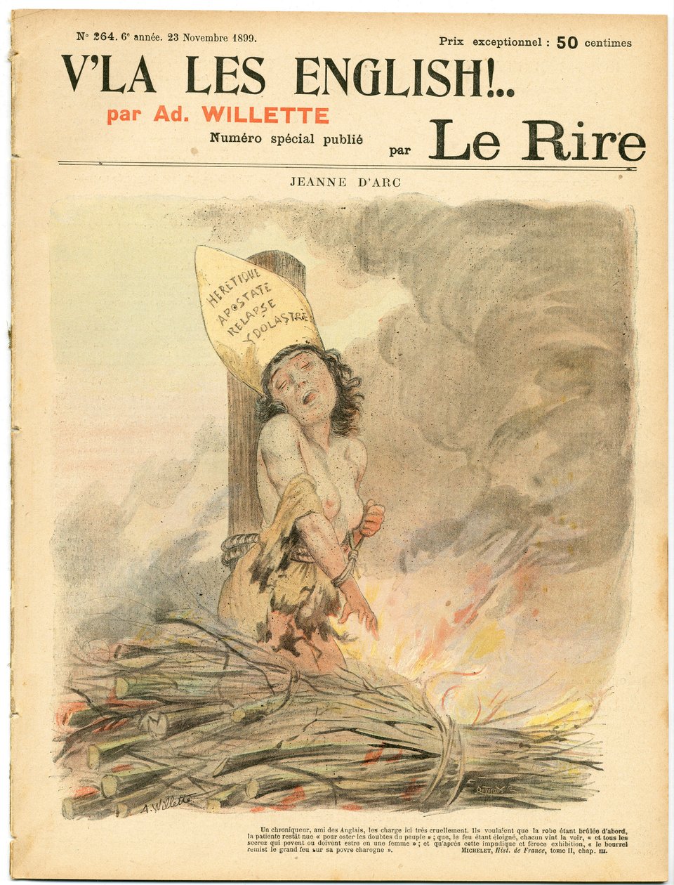 Latteren, nummer 264, Satirisk i farver af Adolphe Leon Willette