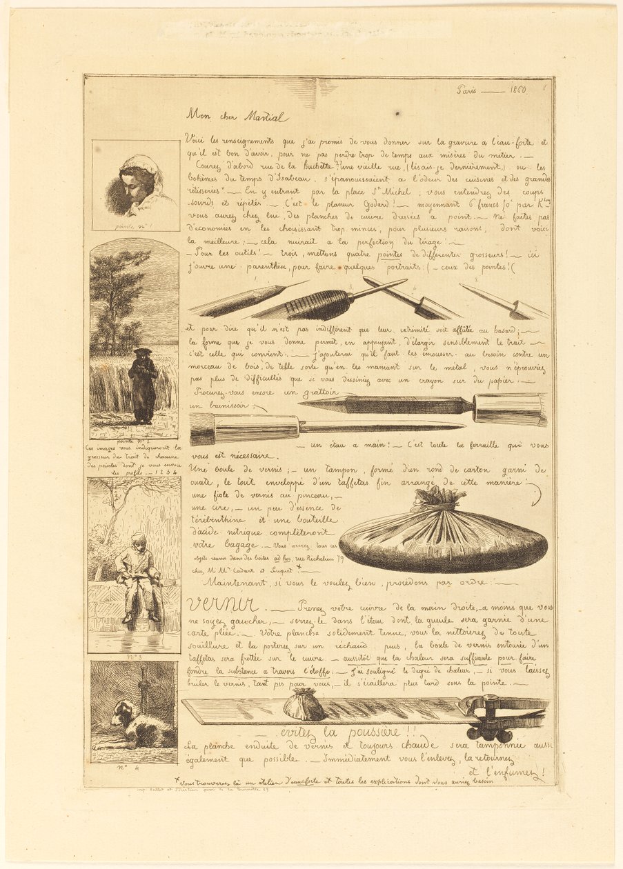 Brev om ætsningens elementer, side 1 af Adolphe Martial Potemont