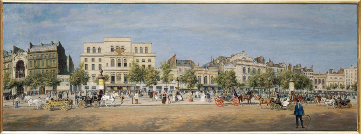 Vue générale des théâtres du boulevard du Temple en 1862, i 1862 (olie på lærred) af Adolphe Martial Potemont