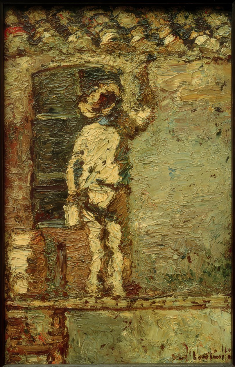 A.Monticelli, maler på en husmur af Adolphe Joseph Thomas Monticelli