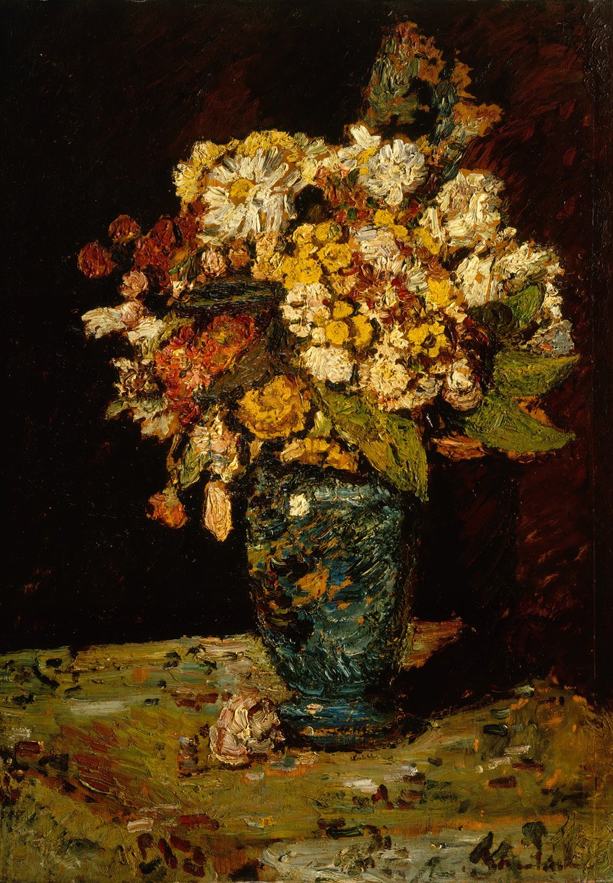 Blomster i en blå vase, 1879-1883. af Adolphe Joseph Thomas Monticelli
