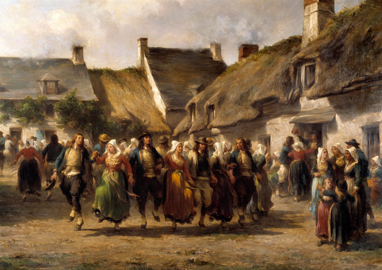 Et bryllup i Bretagne i 1863 Maleri af Adolphe Pierre Leleux (1812-1891) 1863 Quimper musee des Beaux Arts af Adolphe Pierre Leleux