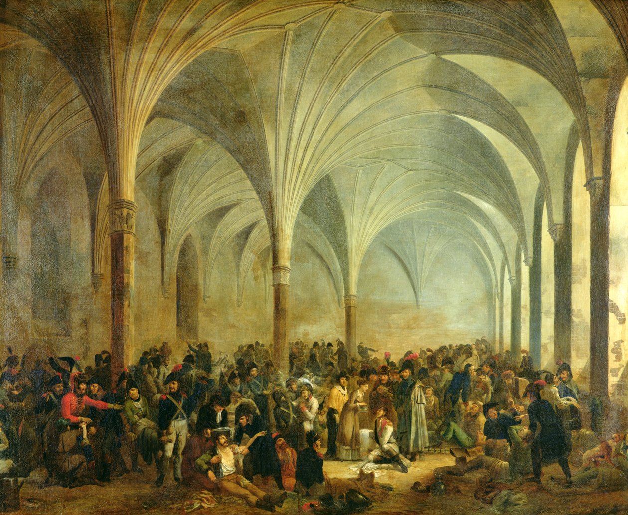 Franskmændenes og russernes militærhospital i Marienburg i juni 1807, 1808 af Adolphe Roehn