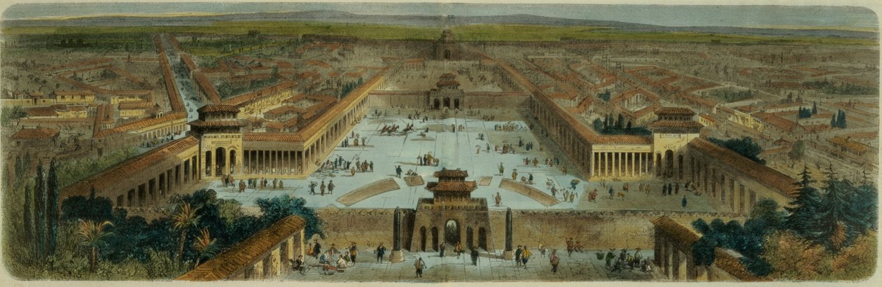 Udsigt over byen Peking taget fra syd af Adolphe Rouergue