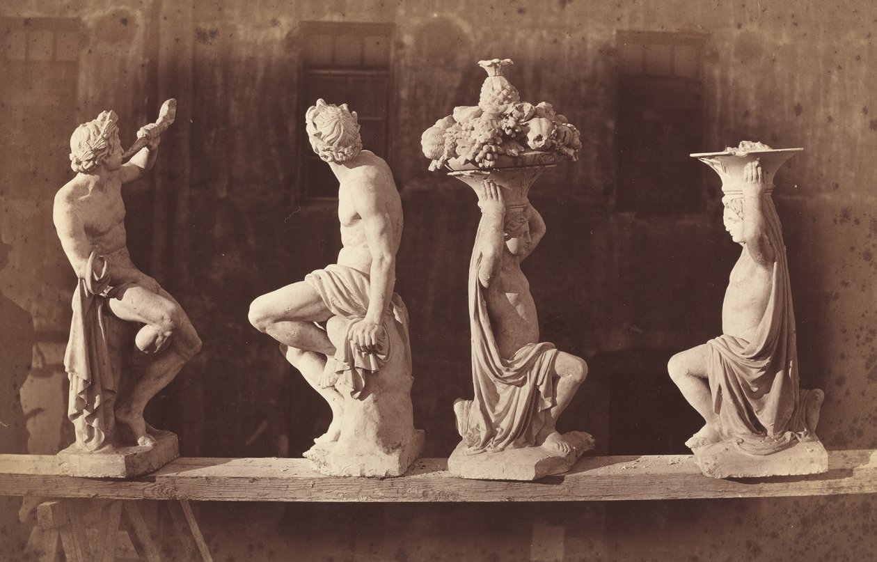 Fire statuer, ca. 1868. af Adolphe Terris
