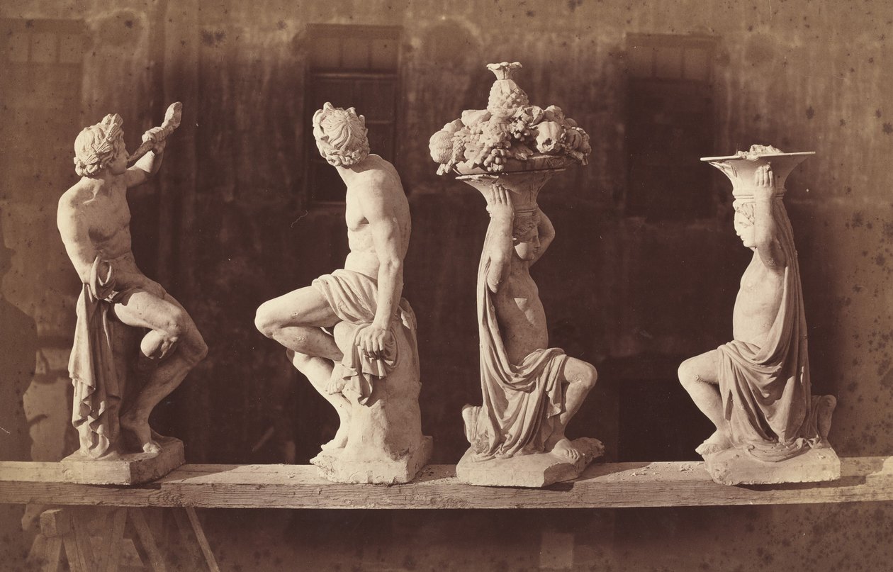 Fire statuer, ca. 1868 (foto) af Adolphe Terris