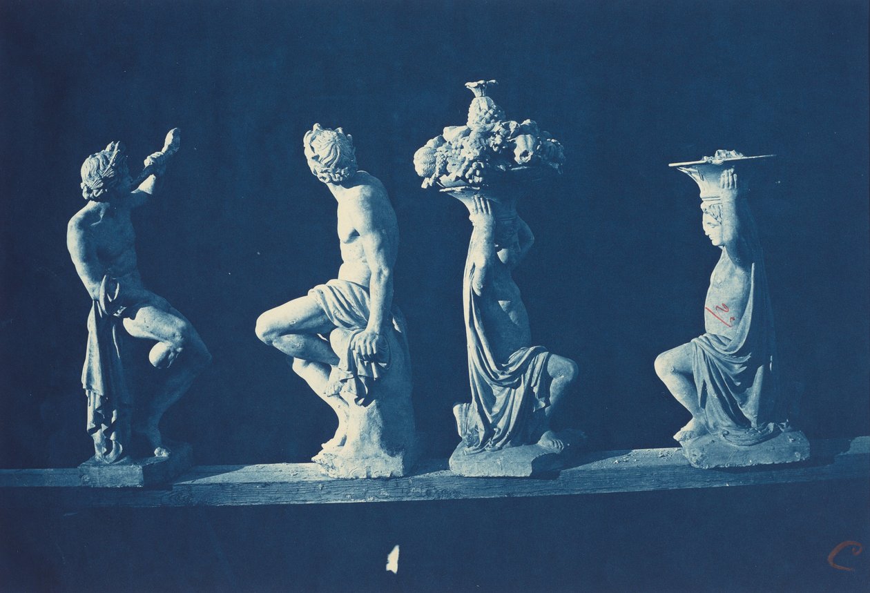 Fire statuer, ca. 1868 (foto) af Adolphe Terris