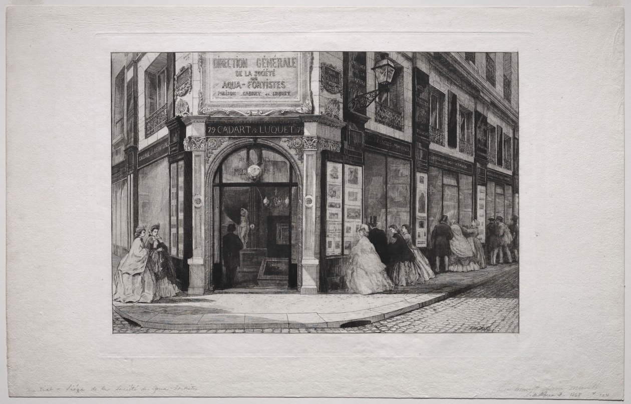Hovedkvarter for Society of Aquafortists af Adolphe Théodore Jules Martial Potémont