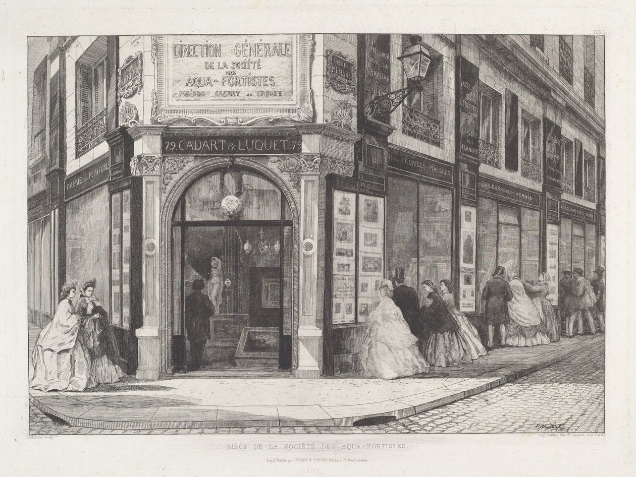 Hovedkvarter for Society of Aquafortists af Adolphe Théodore Jules Martial Potémont