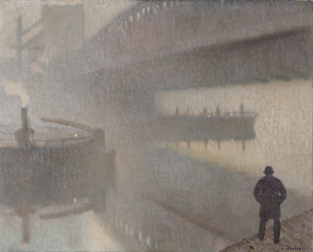 Under Windsor Bridge på Irwell, Manchester af Adolphe Valette