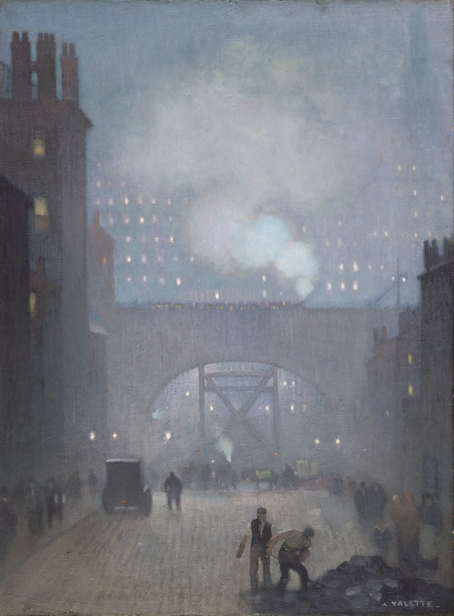 York Street, der fører til Charles Street, Manchester af Adolphe Valette