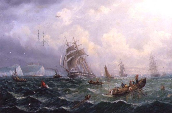 Forsendelse i Choppy Seas of Scarborough af Adolphus Knell