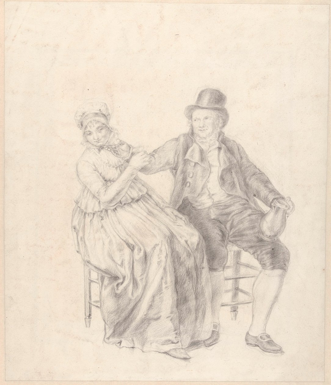 Siddende dame og herre af Adriaan de Lelie
