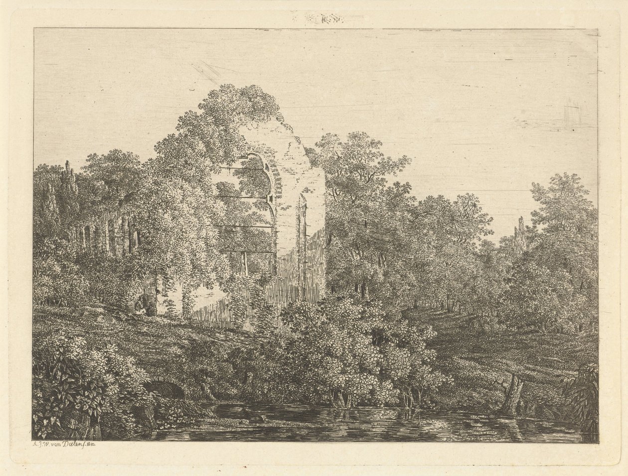 Ruin af Huis ter Haar af Adriaan Jacob Willem van Dielen