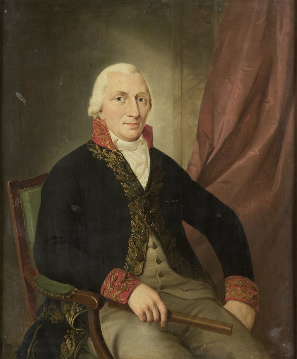 Portræt af Albertus Henricus Wiese, generalguvernør i Hollandsk Ostindien af Adriaan de Lelie (attributed to)