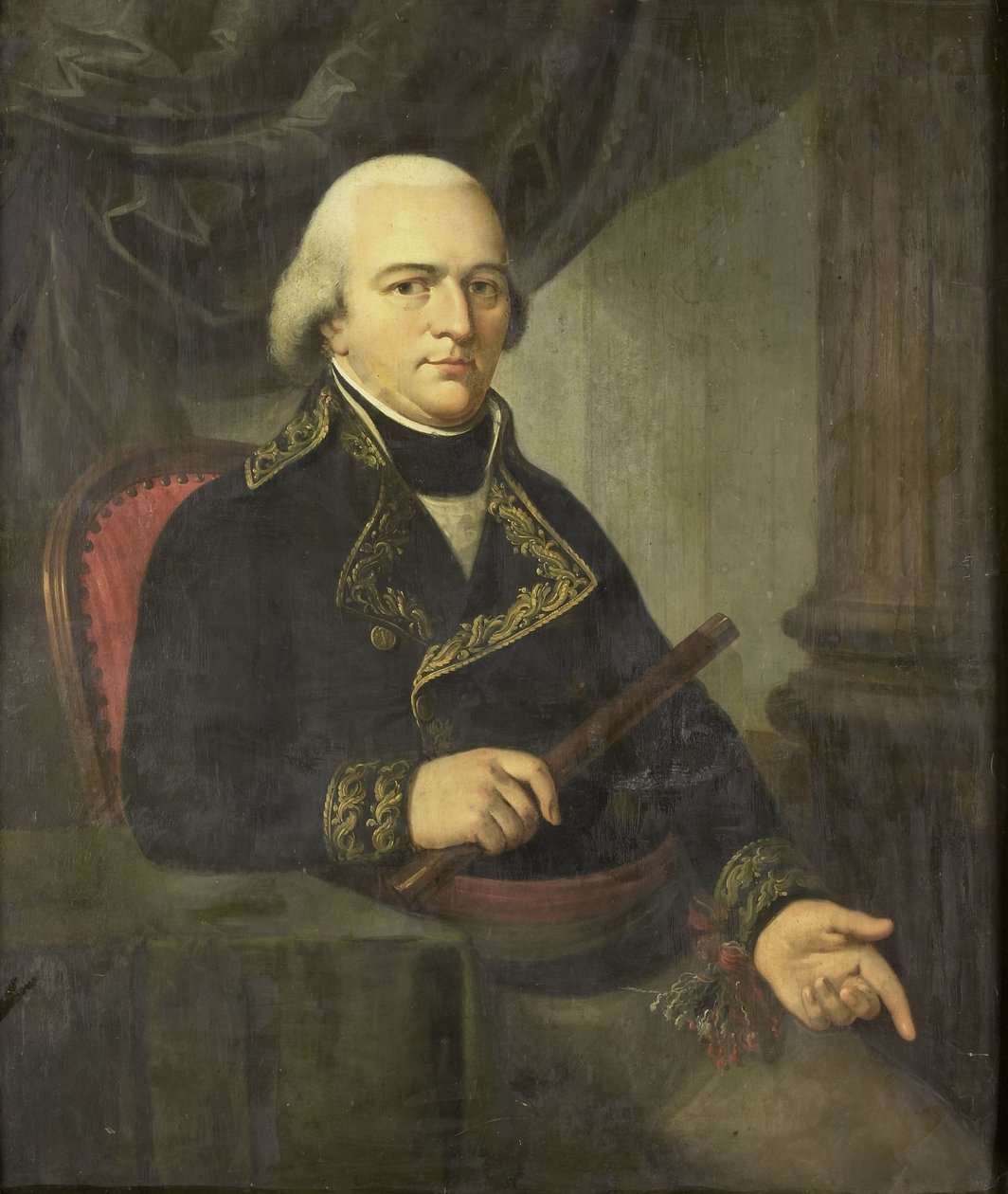 Portræt af Pieter Gerardus van Overstraten, generalguvernør i Hollandsk Ostindien af Adriaan de Lelie (attributed to)