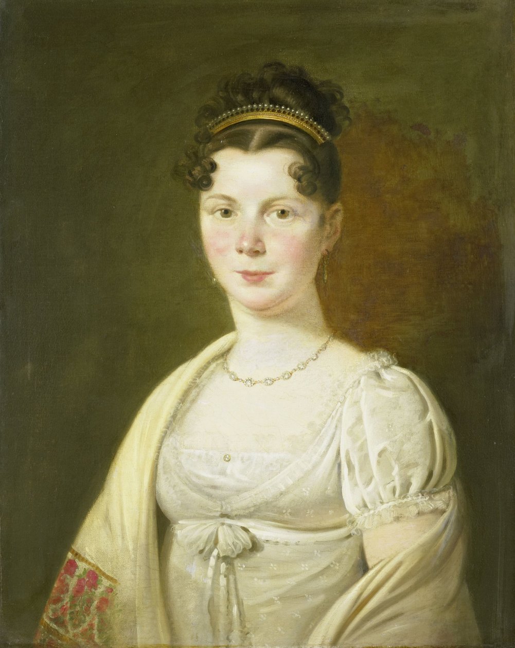 Portræt af Wilhelmina Maria Haack (1786-1857), Gerrit Verdoorens fjerde kone af Adriaan de Lelie