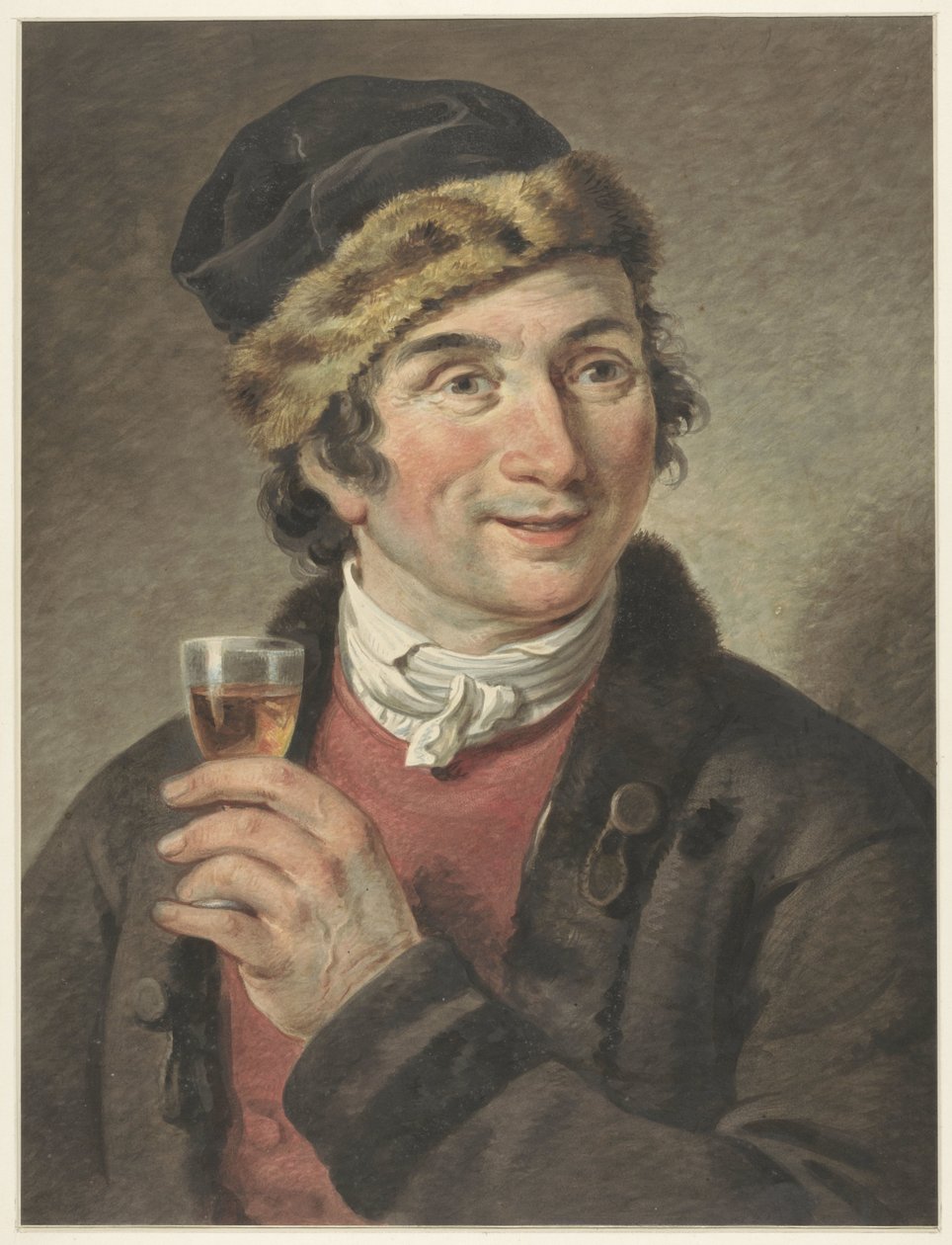 Portræt af Adriaan de Lelie, med hat på af Adriaan de Lelie